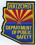 Arizona Dept. of Public Safety (Old Style, State Shape, Brown star)